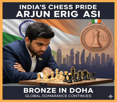PM Narendra Modi Congratulates Arjun Erigaisi on Bronze Medal at FIDE World Blitz Chess Championship