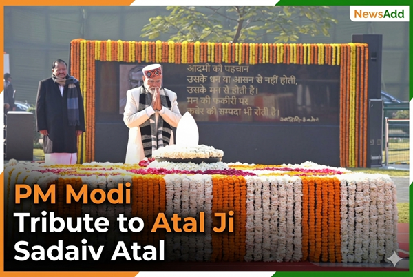 Prime Minister Narendra Modi Pays Tribute to Atal Bihari Vajpayee at Sadaiv Atal