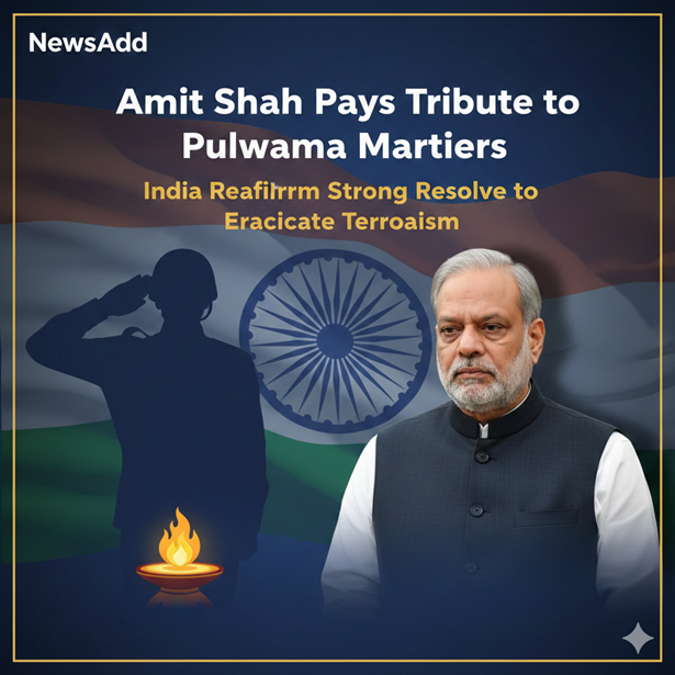 Amit Shah Pays Tribute to Pulwama Martyrs, Reaffirms India’s Resolve to Eradicate Terrorism