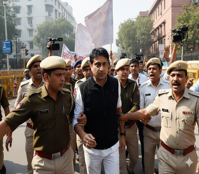 Youth Congress President Uday Bhan Arrested After Protest Outside PM’s Residence